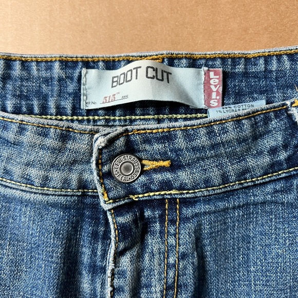 Levis 515 Bootcut Jeans Womens 20M Plus Short Blue Denim 40x30 Stretch High Rise - Picture 8 of 8